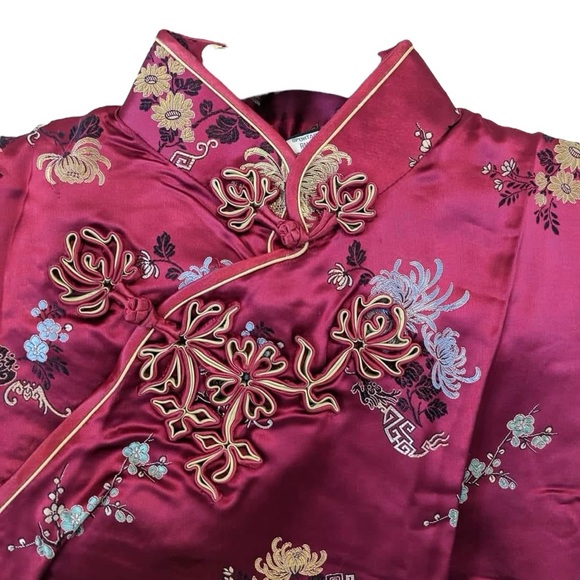 Vintage Cheongsam Asian Dress Mandarin collar modern size S Small Lunar New Year - Picture 2 of 2